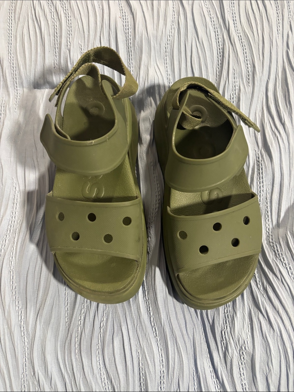Olive Green Crocs Sandals
